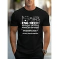 thumbnail image 2 of Men's ENGINEER Print T-shirt, Casual Short Sleeve Crew Neck Tee, Men's Clothing for Outdoor, 2 of 11