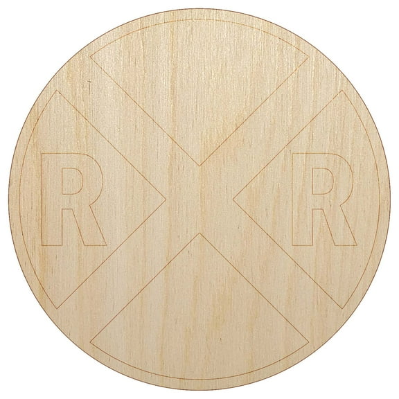 Railroad Crossing Train Wood Shape Unfinished Piece Cutout Craft DIY Projects - 4.70 Inch Size - 1/8 Inch Thick