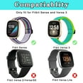 thumbnail image 5 of 4 Pack Stretchy Bands Compatible with Fitbit Versa 3 / Fitbit Sense Bands Women Men, Adjustable Elastic Soft Loop Nylon Breathable Replacement Straps for Fitbit Sense & Versa 3 Smartwatch Wristband, 5 of 6