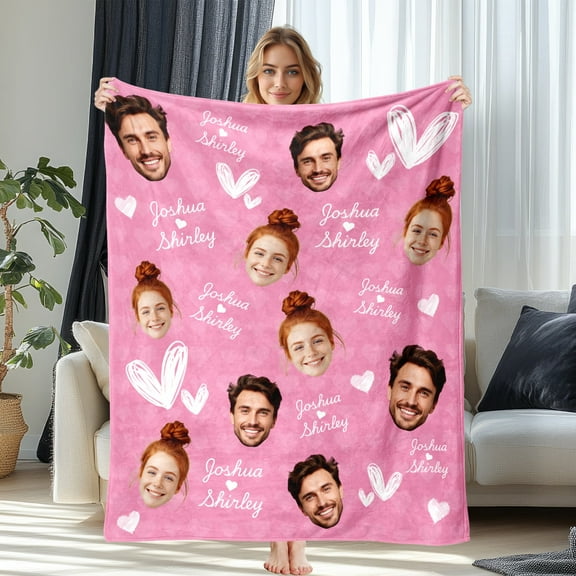 JML USA Custom Print Flannel Blanket - Personalized Soft Throw With Photo & Text, Fun Customized Face Blanket, Quick Shipping