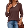thumbnail image 2 of Fantaslook Color Block Sweaters for Women V Neck Pullover Lightweight Sweaters Long Sleeve Tops Fall Fashion Clothes, 2 of 7