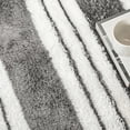 thumbnail image 5 of Pentantan 8ft x 10ft Shag Area Rugs for Living Room, Modern Stripe Fluffy Bedroom Carpet, Gray & White, 5 of 7