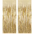 thumbnail image 1 of Cortinas con flecos TOTAFAM, paquete de 2 unidades, color champán, 1 x 2 m, para fiestas, 1 of 5