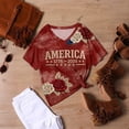 thumbnail image 5 of 4Th of July Shirts Women Summer Short Sleeve Tops Funny Ladies V Neck Patriotic Tshirts American Flag Graphic Tees, 5 of 6
