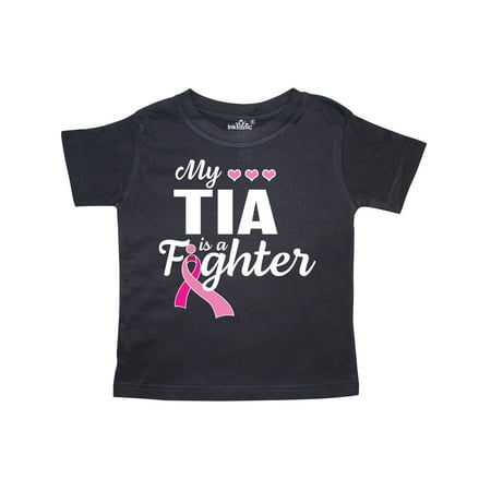 

Inktastic Breast Cancer Awareness My Tia is a Fighter Gift Toddler Boy or Toddler Girl T-Shirt