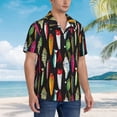 thumbnail image 3 of Balery Colorful Fishing Lures Camisas hawaianas de manga corta para hombre, camisas playeras de corte holgado, camisas de vacaciones con botones,X-Large, 3 of 7