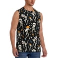 thumbnail image 2 of Fotbe Dancing Skeleton Party Men's Camiseta sin Mangas Estampada para Hombres, Playera Casual para Gimnasio, Entrenamiento, Playa-Small, 2 of 7