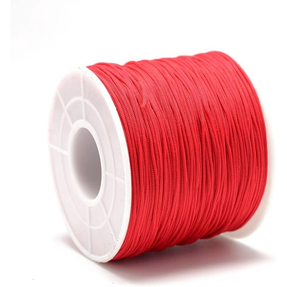 1 roll Polyester Cords Red 0.5~0.6mm 131.23~142.16 yards(120~130m)/roll