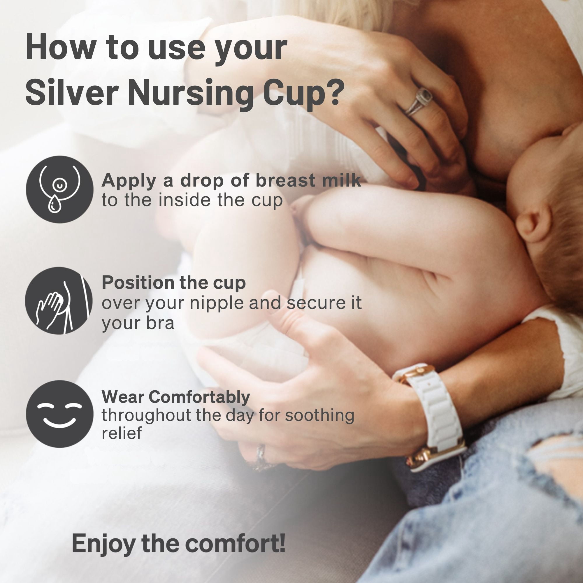 LoveNoobs Women's 999 Grade Silver Tri Laminate Nipple Covers, 2 Pieces