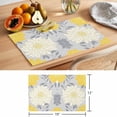 thumbnail image 6 of Yellow White Flowers Placemats Set of 4 Retro Rustic Watercolor Wild Floral Place Mats Indoor Wipeable Table Mats Washable Cloth Dining Table Placemats for Kitchen Holiday Party Home Decor 13x19 Inch, 6 of 9