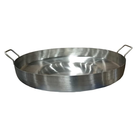 Acero Ware 22" Heavy Duty 5" Deep Regular Concave Stainless Steel Comal for Portable Gas Stove