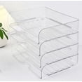 thumbnail image 4 of 4-Tier Large-Capacity Paper Organizer, Clear Stackable Desk Organizer & Acrylic Paper Tray, Transparent & Easy Access,Desk File Organizer for Home Office & School, 4 of 4