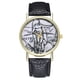 thumbnail image 1 of Reloj de cuarzo vintage para parejas con diseño de figura de aleación negra y correa de PU, 1 of 3