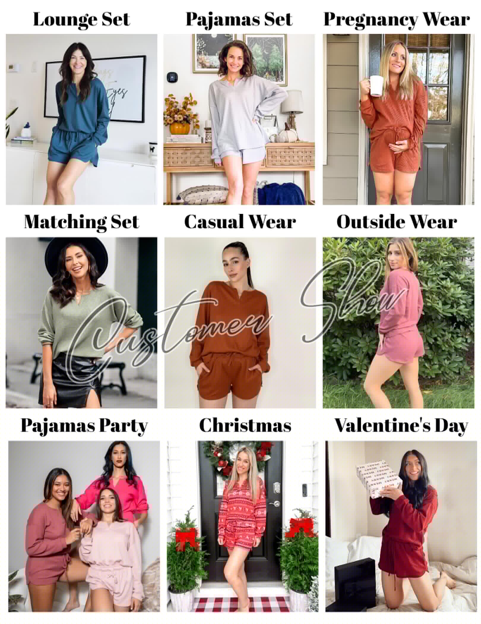 thumbnail image 5 of Ekouaer Pajama Set for Women Waffle Knit Lounge Sets Long Sleeve Top and Shorts Sleepwear Matching Loungewear, 5 of 6