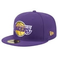 thumbnail image 3 of Men's New Era Purple Los Angeles Lakers Throwback Pennant 59FIFTY Fitted Hat, 3 of 6