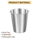 thumbnail image 3 of 4 Pcs Tazas de Acero Inoxidable 304, Vasos de Agua de 10.14oz/300ml, Taza de Metal Plateada, 3 of 7