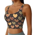 thumbnail image 2 of Fotbe Heart Pattern Womens' Sports Bra Longline Wirefree Padded with Medium Support Sports Moisture-Wicking Workou Vest,Tank Top-Large, 2 of 7