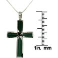 thumbnail image 3 of Jewelry Trends Sterling Silver Cross Pendant with Green Created Malachite Stone on Chain Necklace, 3 of 9