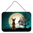 thumbnail image 1 of Caroline's Treasures - Impresiones para colgar en la pared o en la puerta de Halloween Scary Manchester Terrier BB2218DS812, 8 x 12 Caroline's Treasures BB2218DS812, 1 of 1