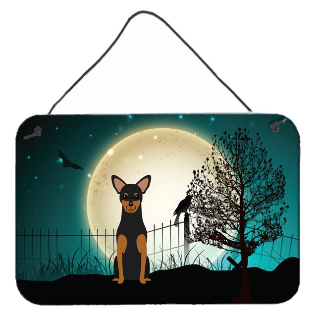 Caroline's Treasures - Impresiones para colgar en la pared o en la puerta de Halloween Scary Manchester Terrier BB2218DS812, 8 x 12 Caroline's Treasures BB2218DS812