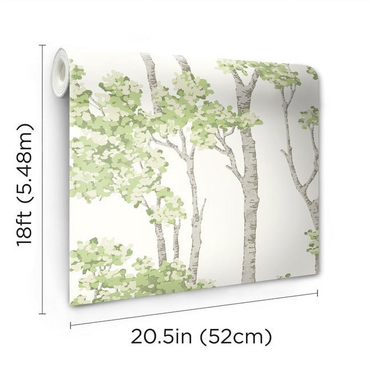 RoomMates Green, Birch Grove Peel & Stick Wallpaper