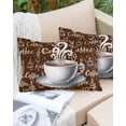 thumbnail image 2 of Outdoor Waterproof Throw Pillow Covers Set of 2 Coffee Cup Decorative Pillowcases Lumbar Outdoor Pillows Cushion Case 20x12 Inch Retro Brown Cafe Patio Pillows for Couch Sofa Bed Garden, 2 of 9