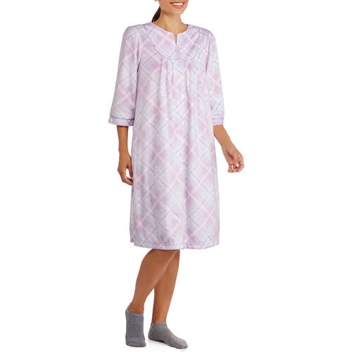 White Stag Women's Microfleece Snap Front Breakfast Robe (Sizes S4X)