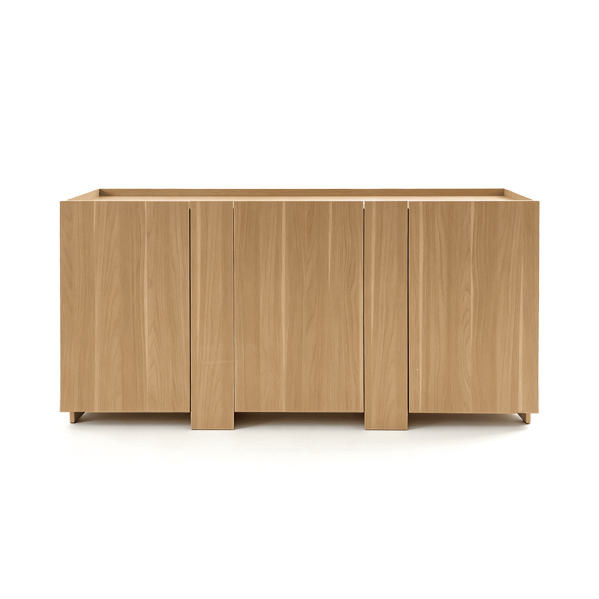 Euroco 65" Large Buffet Cabinet with Storage, Modern Sideboard Coffee Bar Cabinet with 3 Doors and Wooden Frame for Kitchen Living Room,Light Oak