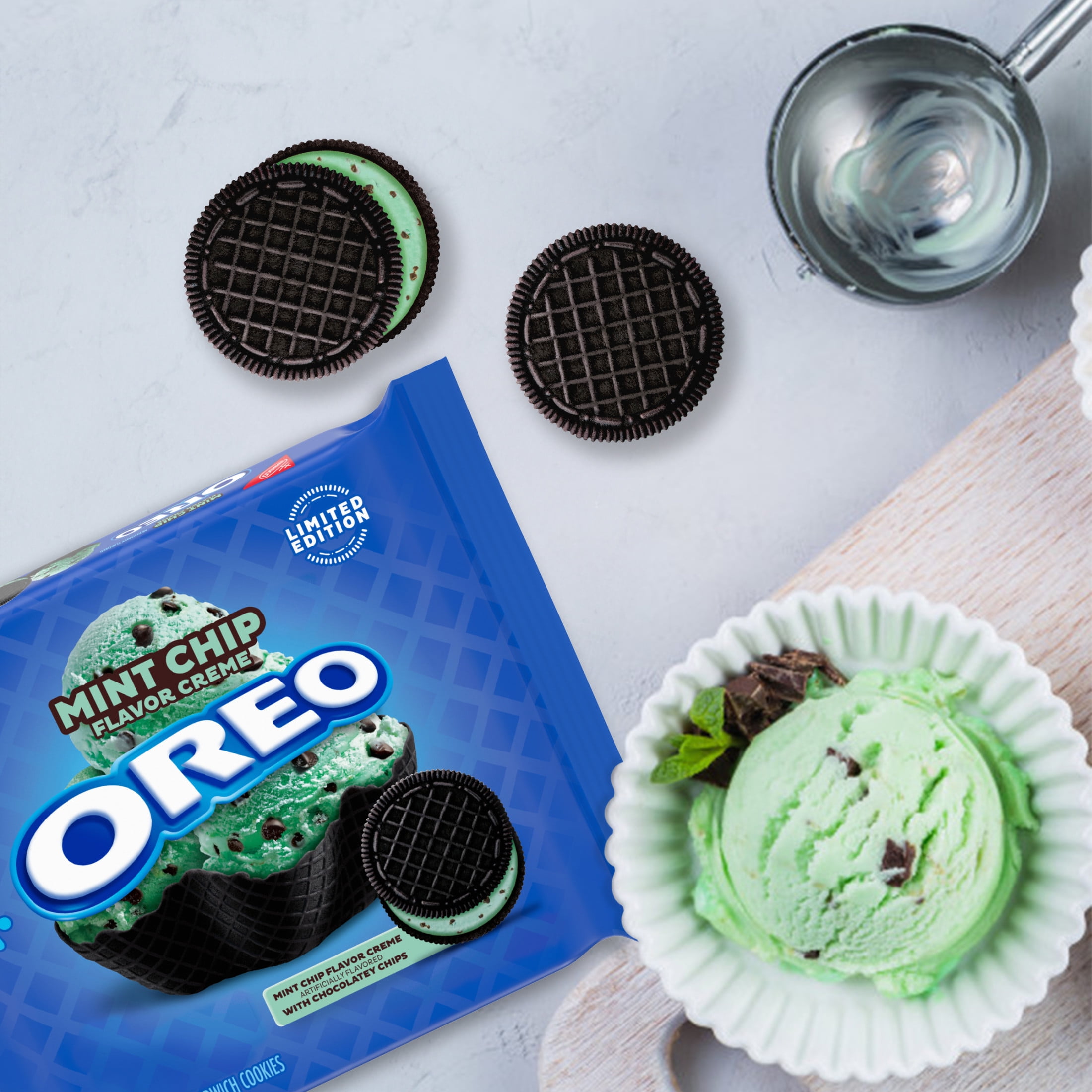 (6 pack) OREO Mint Chip Chocolate Sandwich Cookies, Limited Edition, 10.68 oz