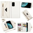 thumbnail image 1 of Galaxy A52 5G Wallet Case, PU Leather Crossbag Lager Capacity Purse With Zipper Pocket Card Slot Case Flip Pouch Stand Phone Cover with Wrist Strap / Shoulder Strap For Samsung Galaxy A52 5G,White, 1 of 8