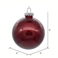 thumbnail image 2 of Vickerman 4" Clear Ball Christmas Ornament with Burgundy Glitter Interior, 6 Pieces per bag, 2 of 2