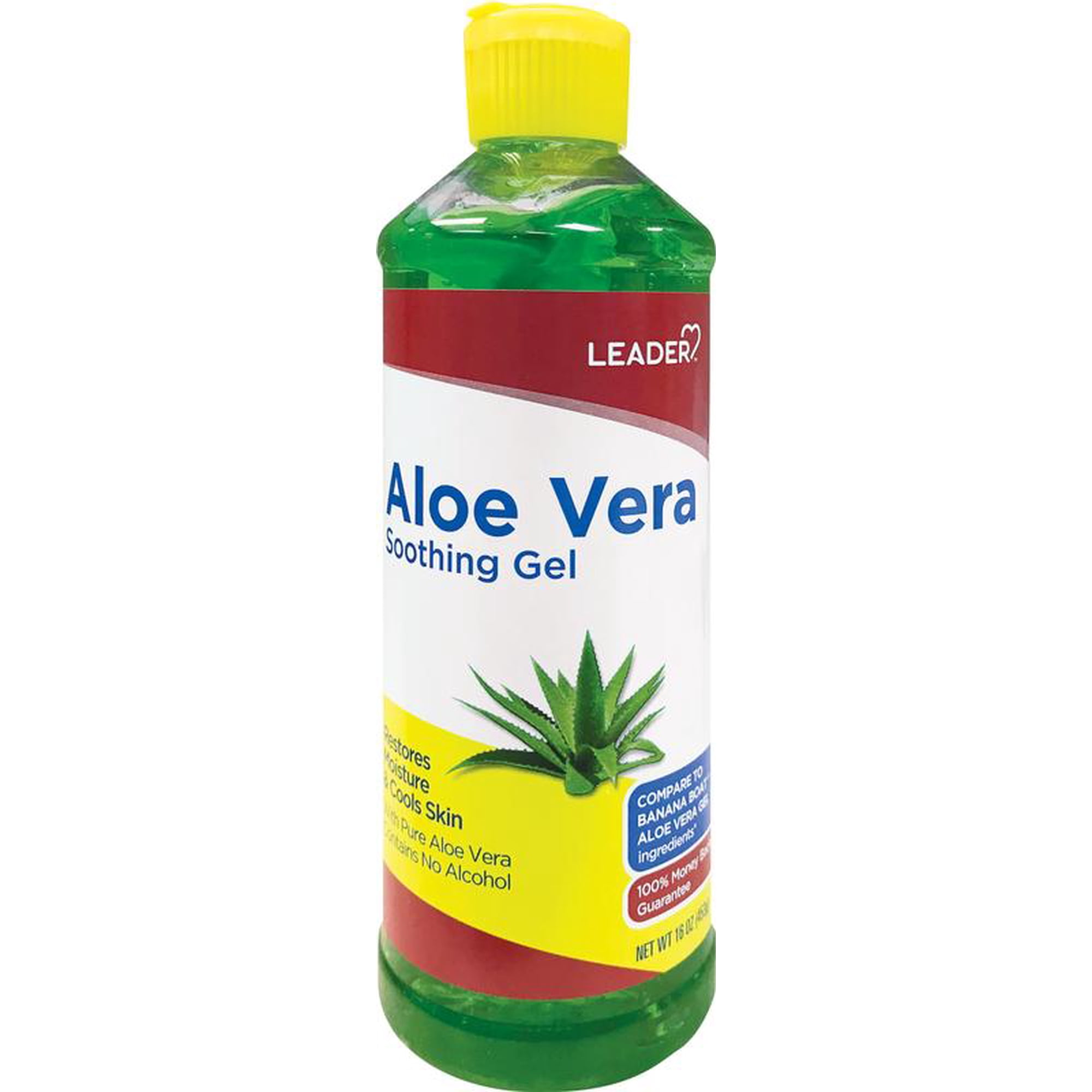 Leader Aloe Vera Soothing Gel, 16 oz Moisturizes and Soothes Sunburn Skin