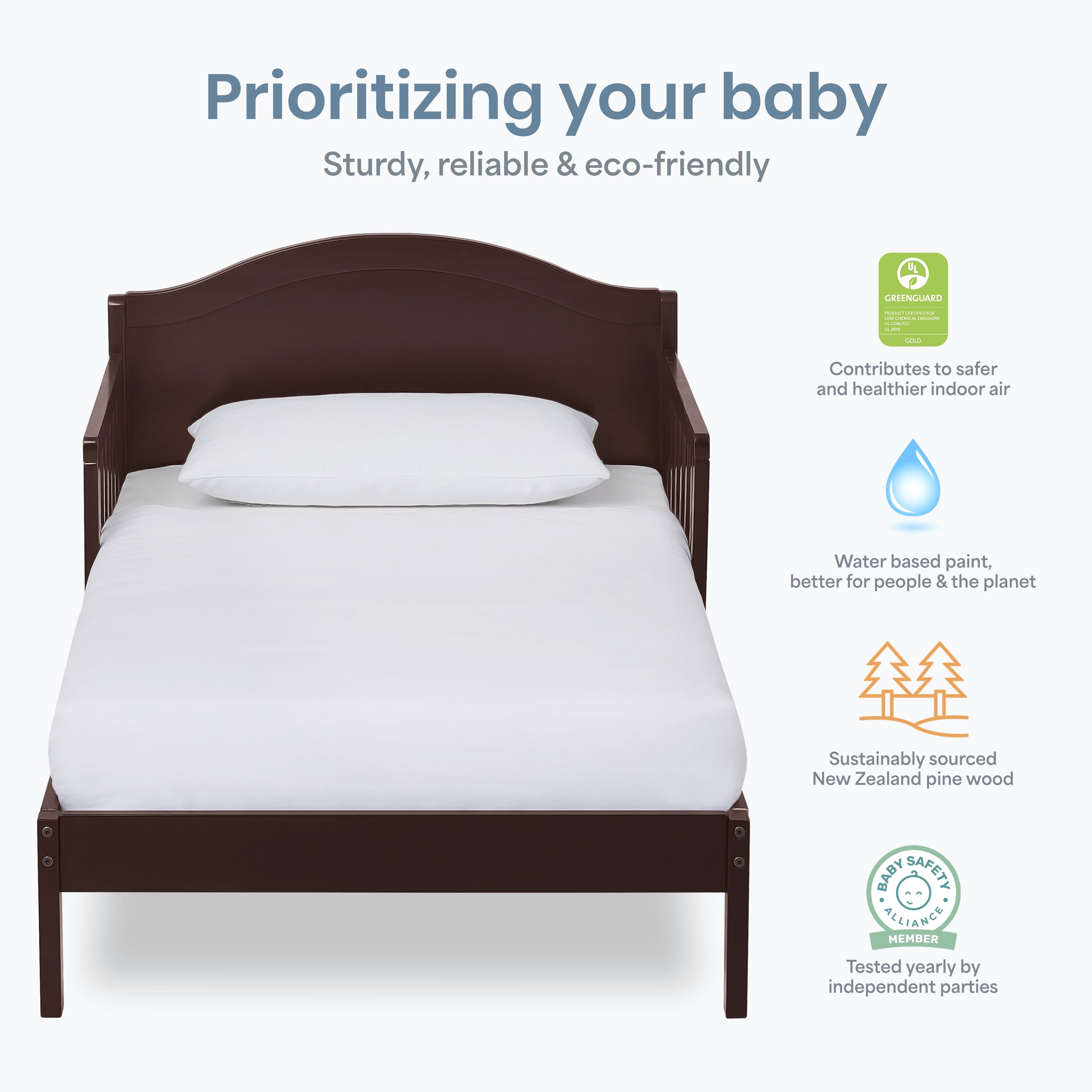 Dream On Me Sydney Toddler Bed, Espresso
