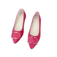 thumbnail image 4 of SuTry Women's Pointed Toe Flats Slip On Comfortable Metal Buckle Decor Low Cut Casual Walking Office Daily Travel Versatile Shoes(36), 4 of 5
