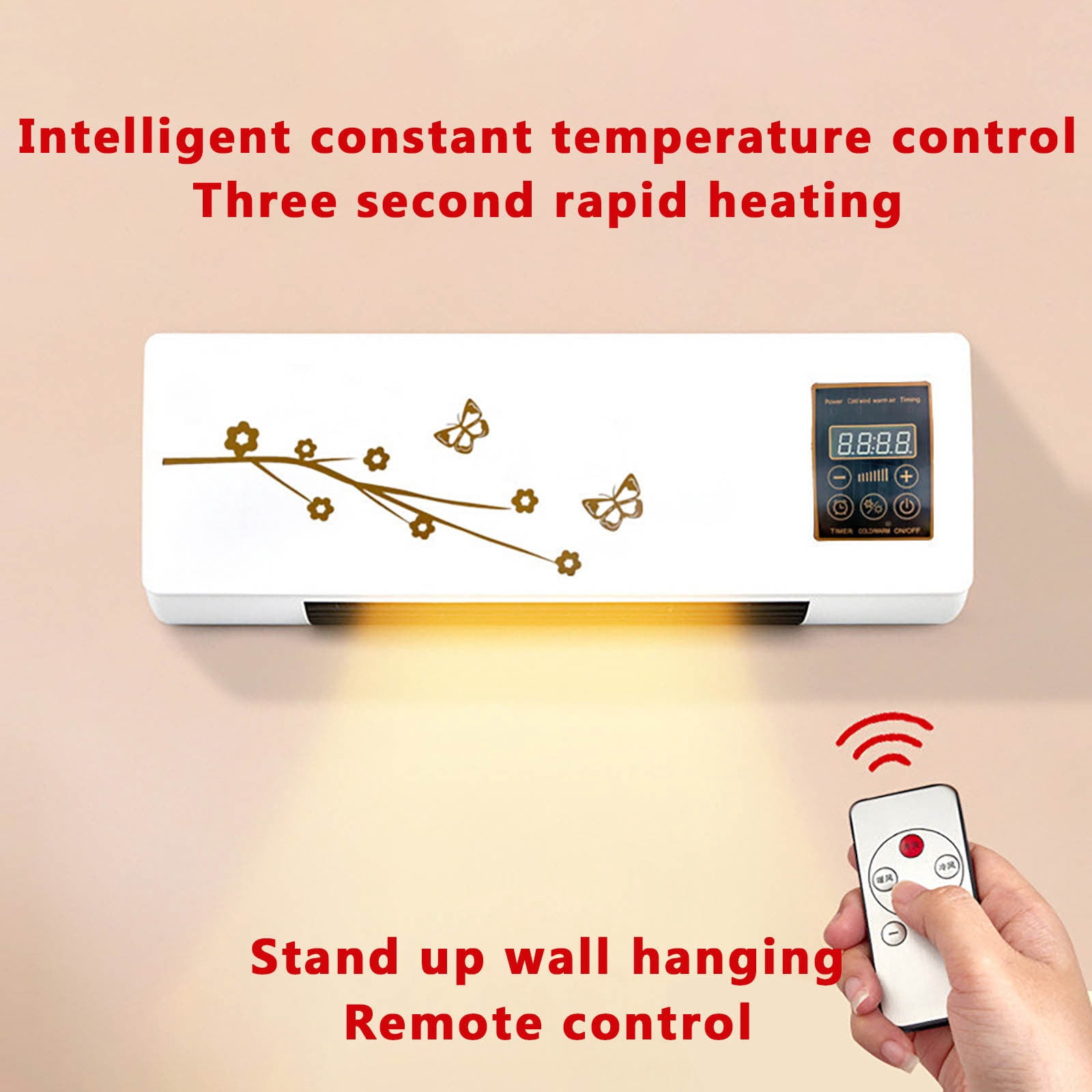 Ductless Portable Air Conditioners No Windows Needed, MXTPOV Wall Air Conditioner with Heaters, Small Mini Split Ac Heating System with Remote for Home Bedroom Office