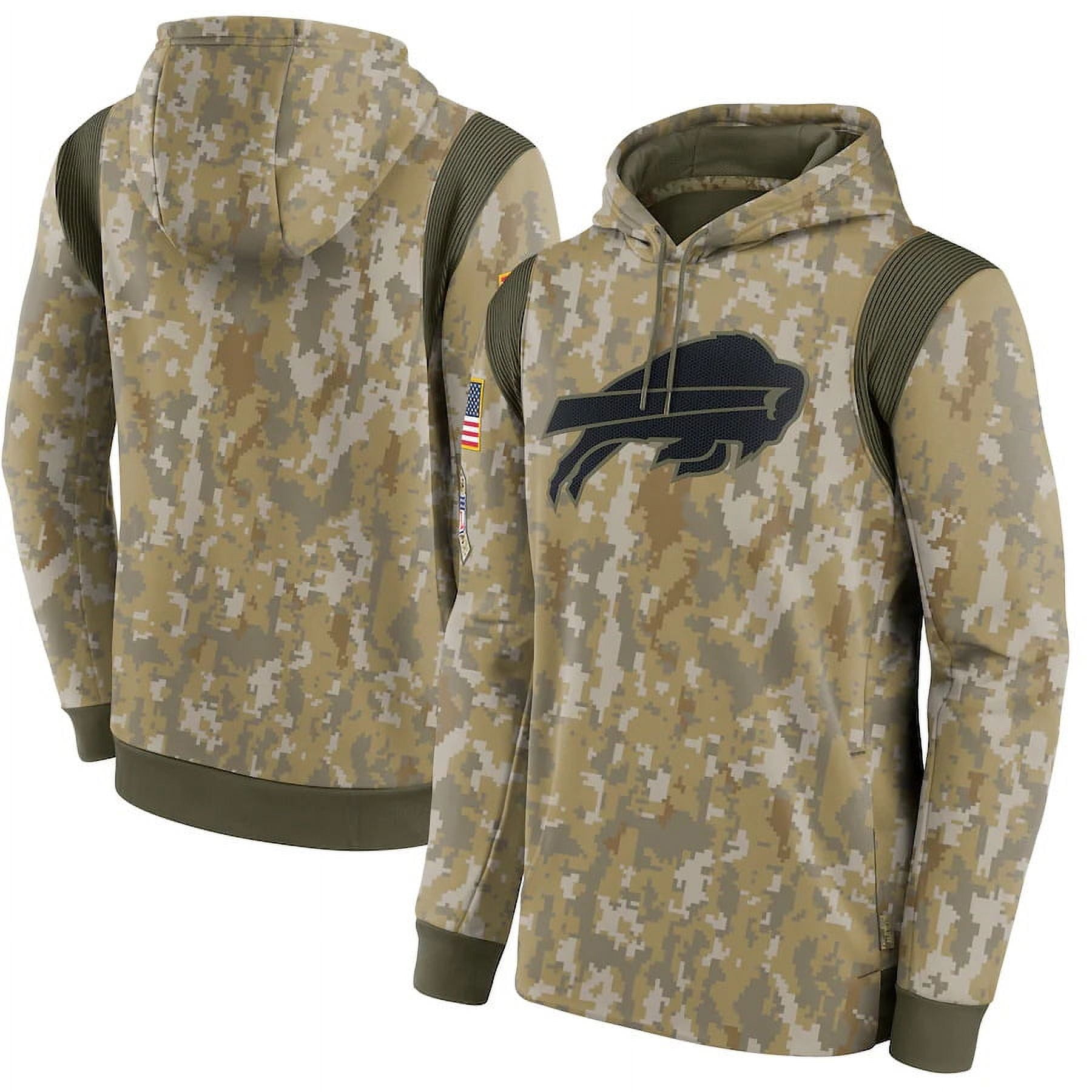 Buffalo Bills Camo 2021 Salute To Service Therma Performance Pullover Hoodie XXL Walmart