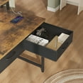 thumbnail image 2 of Greenstell 47" Computer Desk with Built-in Outlets & LED, 3-Drawer Office Desk with Monitor Stand, Rustic Brown, 2 of 7