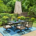 thumbnail image 2 of MF Studio 8-Piece Outdoor Patio Dining Set with 13 ft Umbrella, Six Swivel  Chairs & Table for 6-Person, All-Weather,  Black & Beige, 2 of 17