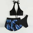 thumbnail image 5 of EGNMCR Bikini Set Ladies Sling High Waist Shorts Costume 3-piece Swimsuit Split, 5 of 5