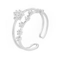 thumbnail image 1 of Anillo de plata con forma de estrella para mujer, adorable y portátil, con diamantes de imitación decorativos de doble capa, anillos de extremo Ropa, zapatos y accesorios Miscelánea Oro blanco Guardurnaity AP017643-02, 1 of 6