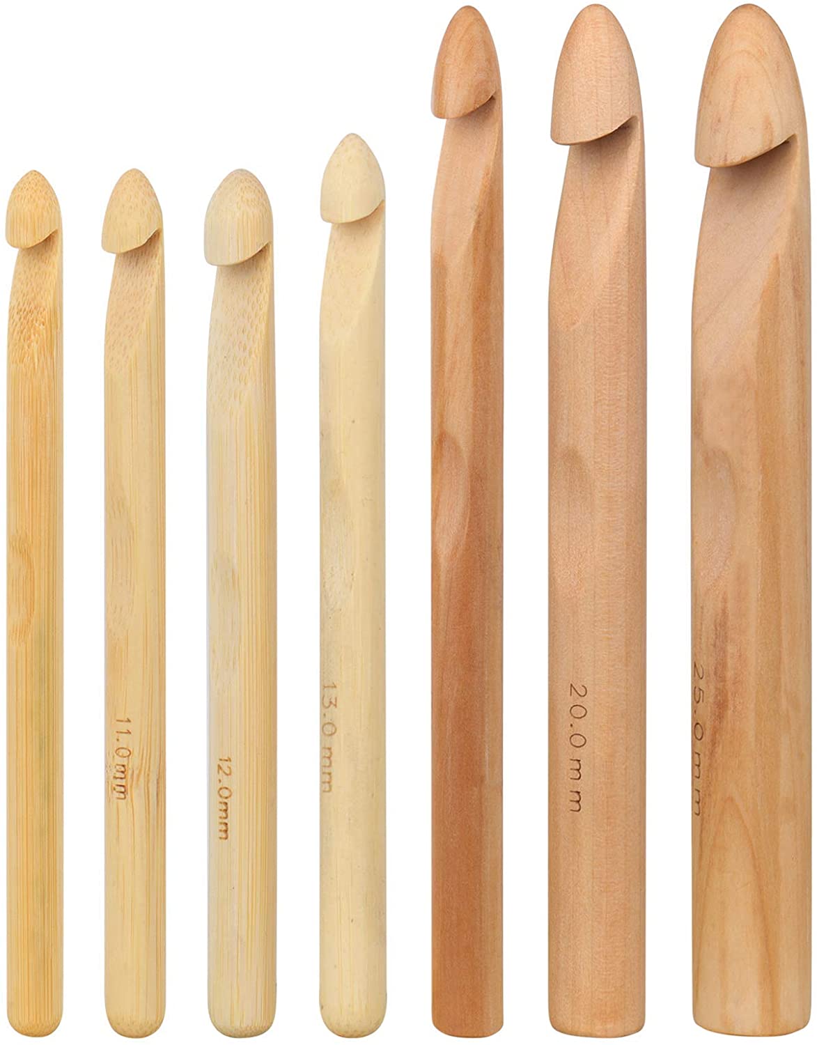DabuLiu Large Wooden Crochet Hooks Ergonomic Crochet Hook Set 1025 mm