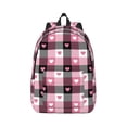 thumbnail image 2 of Rocae Heart Plaid for Durable Canvas Backpack Leisure Large Bag Travel Rucksack Multi-function Backpack Small, 2 of 8