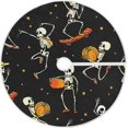 thumbnail image 1 of FMSHPON Halloween Sport Skull Xmas Christmas Tree Skirt Stand Mat for Holiday Party Decoration Indoor Outdoor 36 inches, 1 of 6
