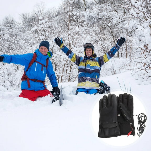 Worgeous Heat Gloves for Women 1 Pair in Black with Electric Heating and Windproof for Cold Weather Riding