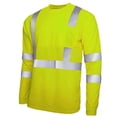 thumbnail image 2 of BRGZLK Reflective Safety Shirt for Men Color Block Round Neck Long Sleeve High Visibility Breathable T Shirt Yellow M, 2 of 4
