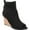 Black, variant on Journee Womens Sabeena Inside Zip Open Toe Wedge Booties
