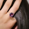 thumbnail image 2 of Tilo Jewelry 14K Yellow Gold 5 Carat Natural Amethyst Solitaire Engagement Ring with Twist Rope Band | Size 7 | Gemstone Statement Ring for Women, Girls, Unisex, 2 of 10