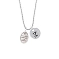 thumbnail image 2 of Delight Jewelry Give Me Courage Strength Wisdom Medallion Silvertone Script Initial Disc - I - Charm Necklace, 20"+3", 2 of 4