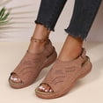 thumbnail image 1 of Sandalias romanas de boca de pez baja con punta abierta y tacón de cuña para mujer Wmkox8yii  nm1824, 1 of 3