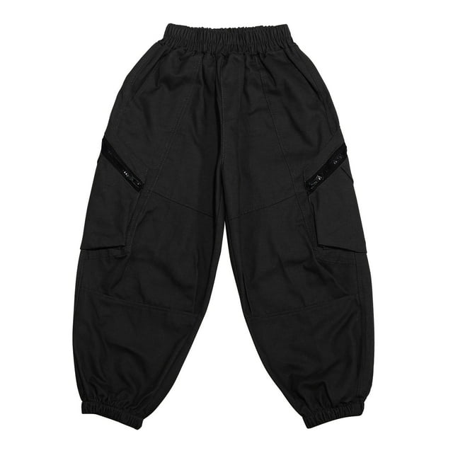 Boys Summer Casual Cargo Pants - Solid Color, Loose Sweatpants, Polyester Fabric, Great for Sports & Active Lifestyle